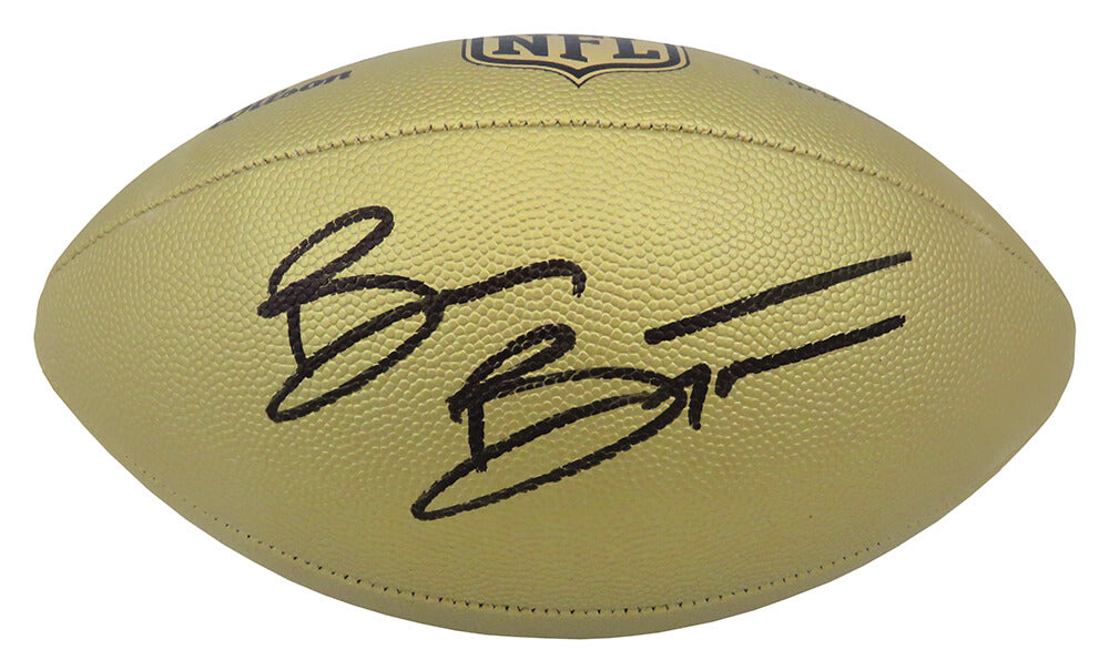Brian Bosworth Signed Wilson Duke Gold Metallic Full Size NFL Football