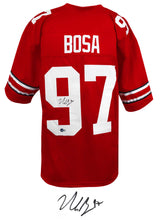Nick Bosa Signed Red Custom College Football Jersey - (Beckett)