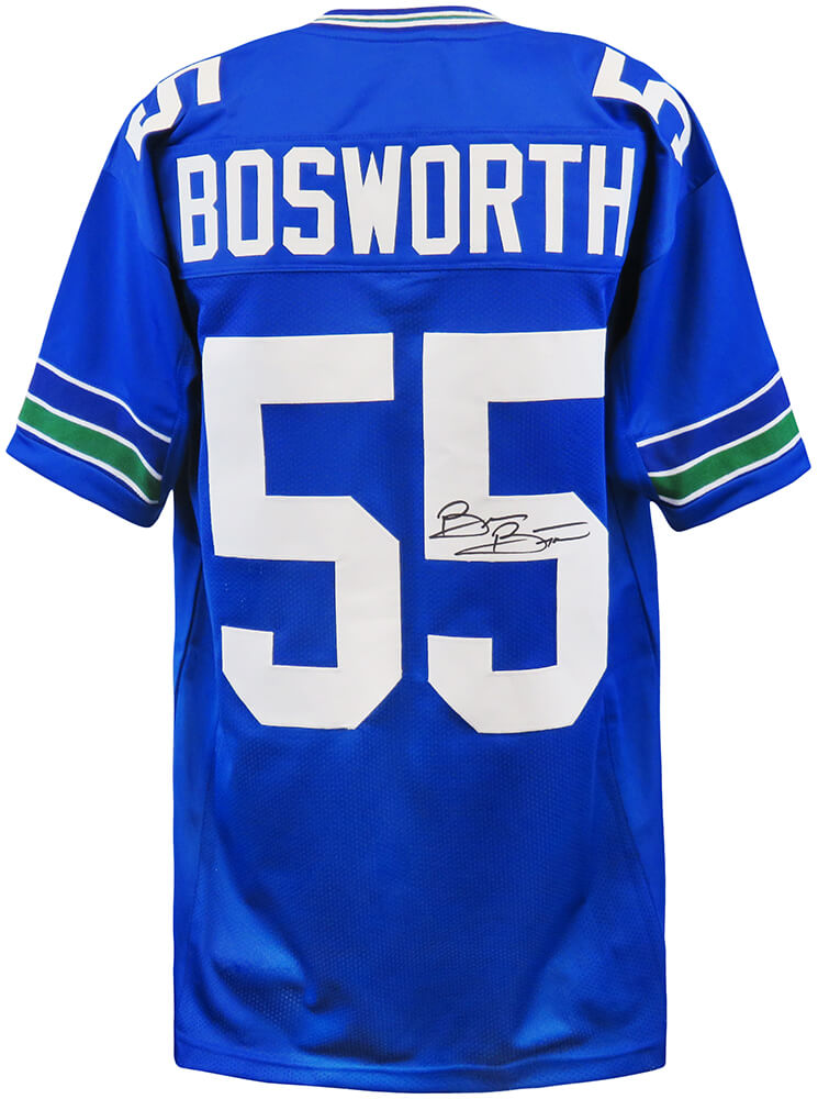 Brian Bosworth Signed Blue Throwback Custom Football Jersey