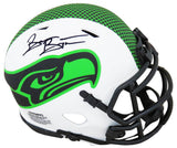 Brian Bosworth Signed Seattle Seahawks Lunar Eclipse White Matte Riddell Speed Mini Helmet