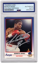 Riddick Bowe Signed 1991 Kayo Boxing Trading Card #171 - (PSA Encapsulated)