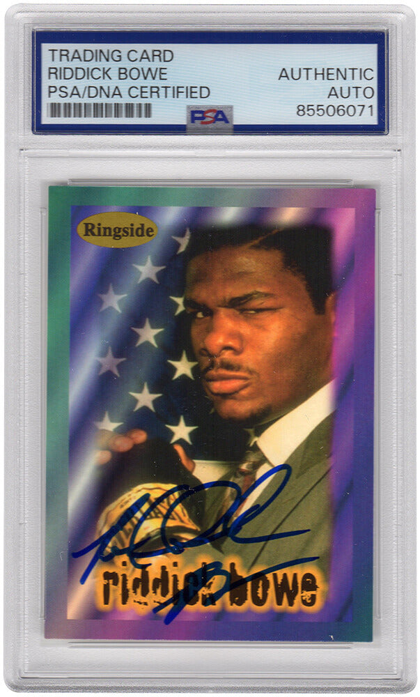 Riddick Bowe Signed 1996 Ringside Boxing Trading Card #2 - (PSA Encapsulated)