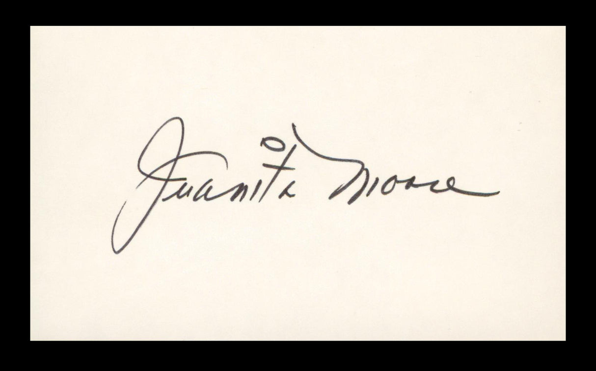 Juanita Moore Imitation of Life Authentic Signed 3x5 Index Card BAS #BP00937