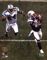 Deion Branch Signed Patriots Super Bowl 38 Catch vs Panthers 8x10 Photo