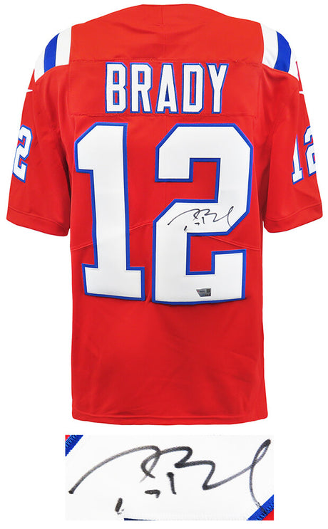 Tom Brady Signed New England Patriots Red Nike Limited Football Jersey - (Fanatics)