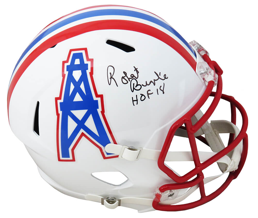 Robert Brazile Signed Houston Oilers Throwback Riddell Full Size Speed Replica Helmet w/HOF'18