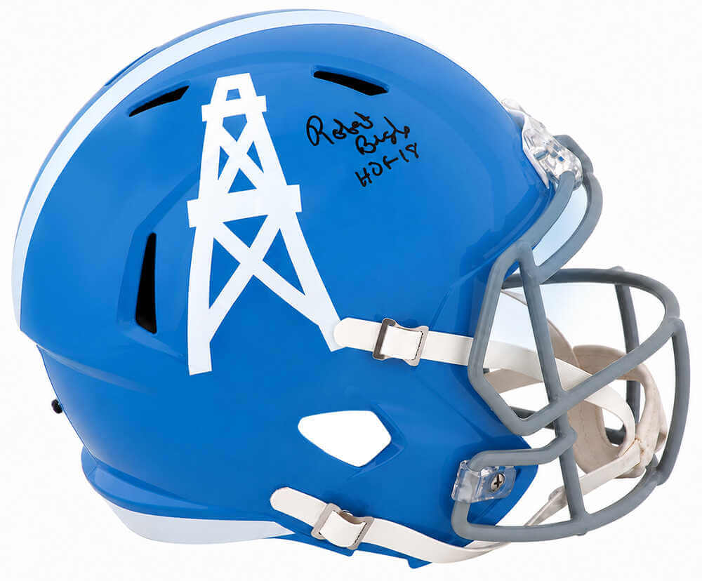 Robert Brazile Signed Houston Oilers Throwback Blue Riddell Full Size Speed Replica Helmet w/HOF'18