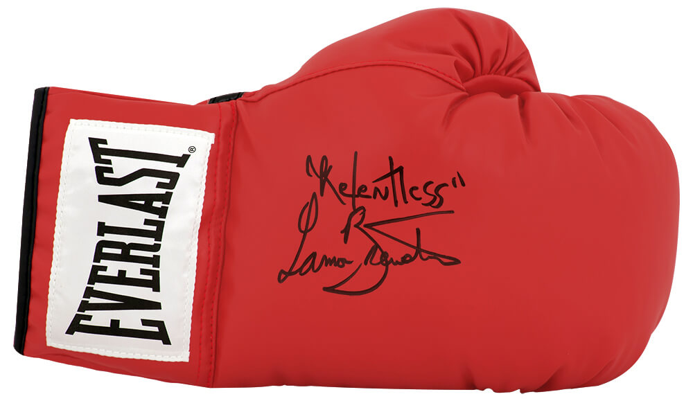 Lamon Brewster Signed Everlast Red Full Size Boxing Glove w/Relentless