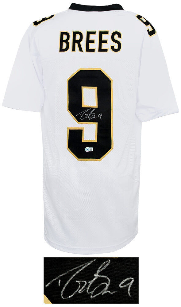 Drew Brees Signed White Custom Football Jersey (Beckett)