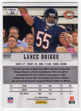 Lance Briggs Signed Chicago Bears 2012 Panini Prizm Football Trading Card #33