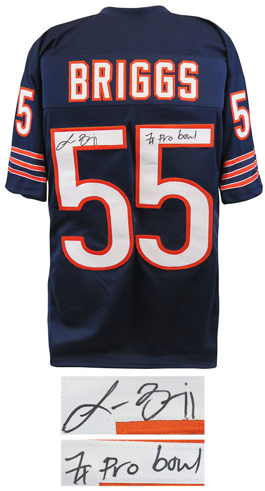 Lance Briggs Signed Navy Custom Football Jersey w/7x Pro Bowl