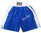 Shannon Briggs Signed Title Blue With White Trim Boxing Trunks
