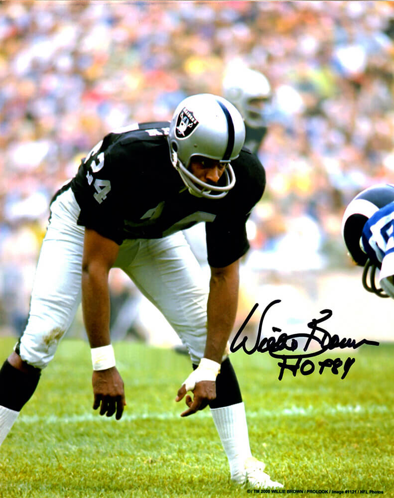 Willie Brown Signed Raiders Stance 8x10 Photo w/HOF'84