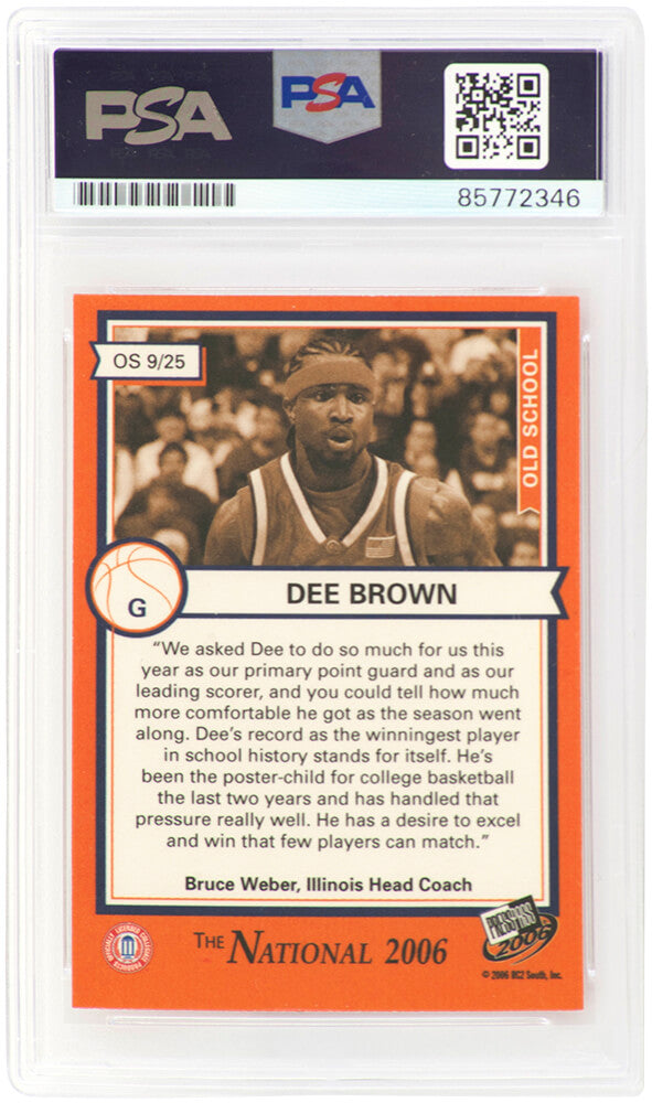 Dee Brown Signed 2006 Press Pass Old School Basketball Trading Card #9 - (PSA Encapsulated)
