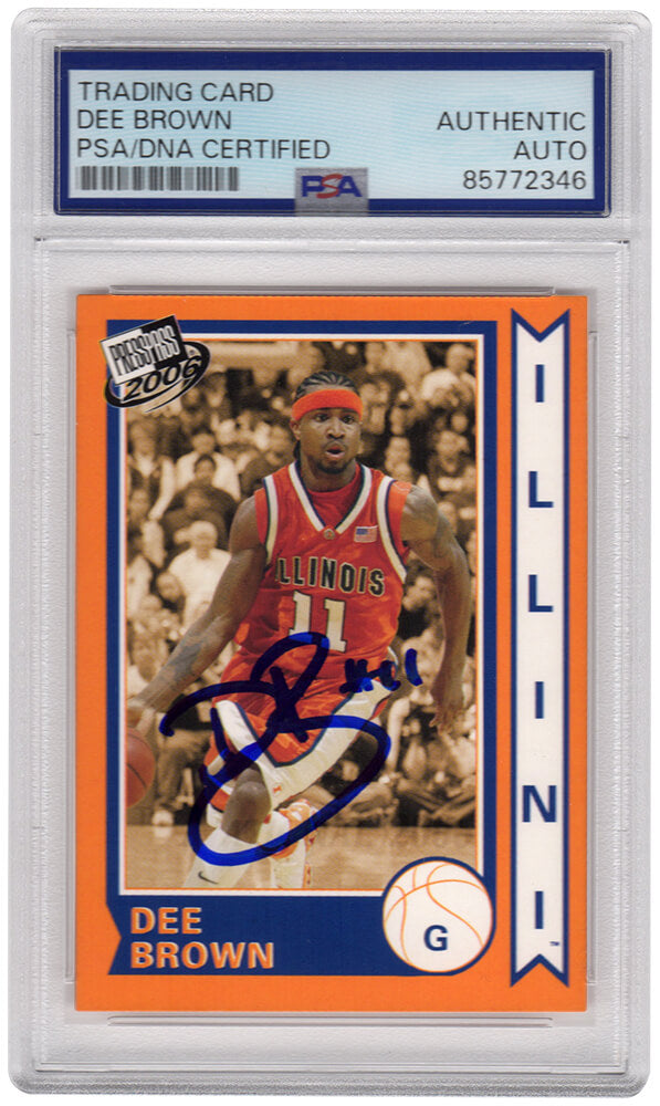 Dee Brown Signed 2006 Press Pass Old School Basketball Trading Card #9 - (PSA Encapsulated)