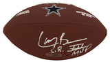 Larry Brown Signed Dallas Cowboys Wilson Brown Logo Football w/SB XXX MVP
