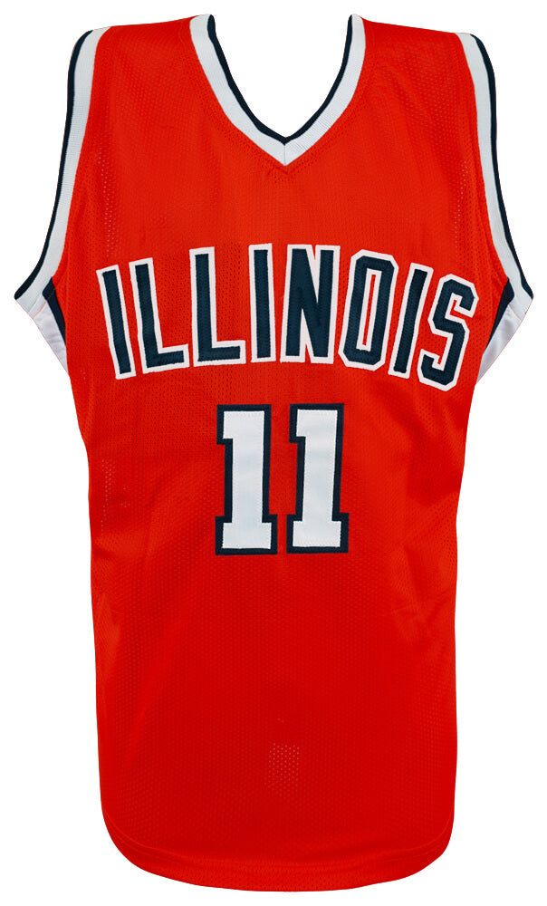 Dee Brown Signed Orange Custom Basketball Jersey w/2005 Big 10 POY