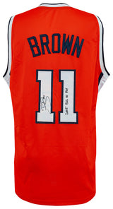 Dee Brown Signed Orange Custom Basketball Jersey w/2005 Big 10 POY