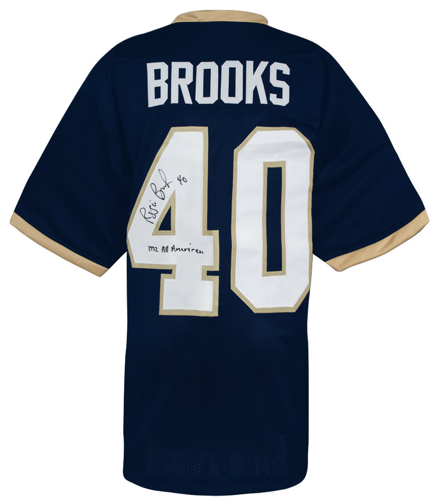 Reggie Brooks Signed Navy Custom College Football Jersey w/1992 All American