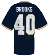 Reggie Brooks Signed Navy Custom College Football Jersey w/1992 All American