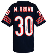 Mike Brown Signed Navy Custom Football Jersey w/100 Greatest Bears