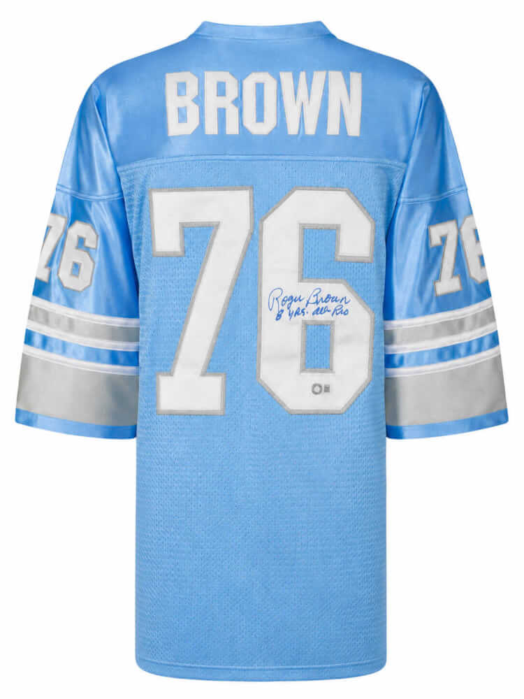 Roger Brown Signed Blue Custom Football Jersey w/8 Yrs All Pro
