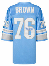 Roger Brown Signed Blue Custom Football Jersey w/8 Yrs All Pro