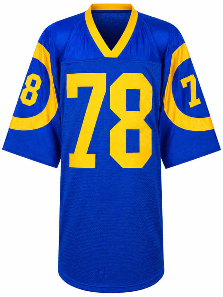 Roger Brown Signed Blue Throwback Custom Football Jersey w/8 Yrs All Pro