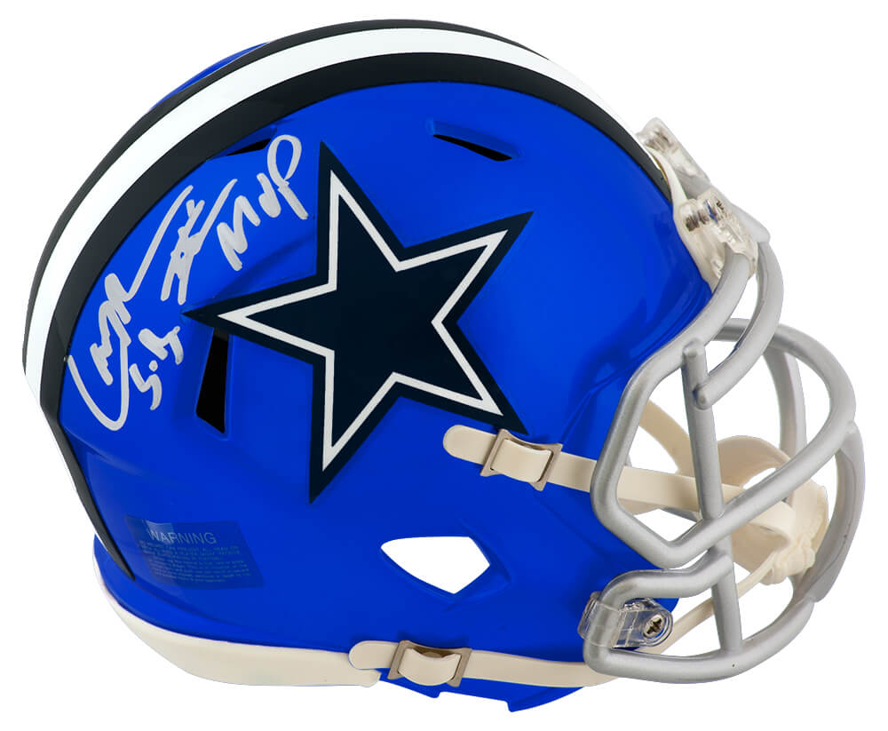 Larry Brown Signed Dallas Cowboys FLASH Riddell Speed Mini Helmet w/SB XXX MVP