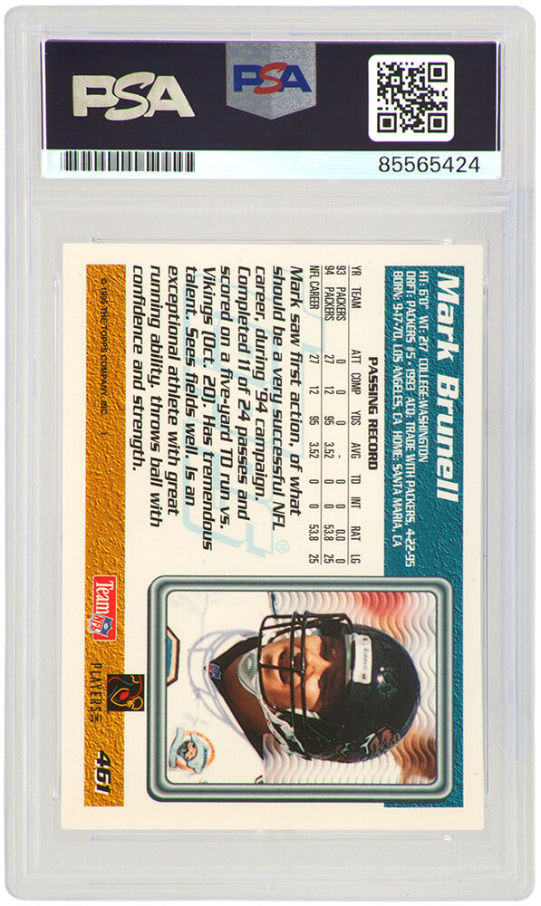 Mark Brunell Signed Jacksonville Jaguars 1995 Topps Football Trading Card #461 - (PSA Encapsulated)