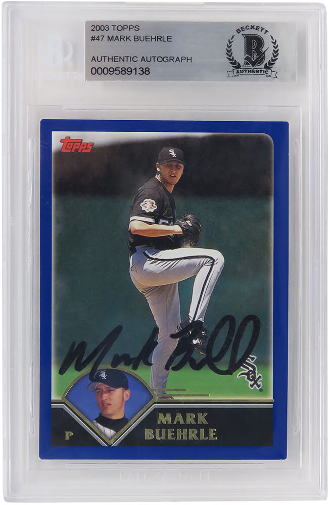 Mark Buehrle Signed Chicago White Sox 2003 Topps Baseball Card #47 - (Beckett Encapsulated)