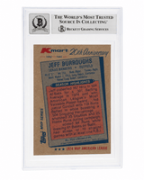 Jeff Burroughs Signed Rangers 1982 Topps Kmart Baseball Trading Card #25 - (Beckett - Auto Sticker - Grade 10)