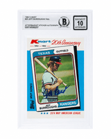 Jeff Burroughs Signed Rangers 1982 Topps Kmart Baseball Trading Card #25 - (Beckett - Auto Sticker - Grade 10)