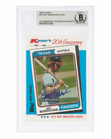 Jeff Burroughs Signed Rangers 1982 Topps Kmart Baseball Trading Card #25 - (Beckett - Auto Sticker)