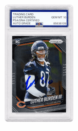 Luther Burden III Signed Chicago Bears 2025 Panini Prizm Rookie Football Card #331 - (PSA Encapsulated - Auto Grade 10)