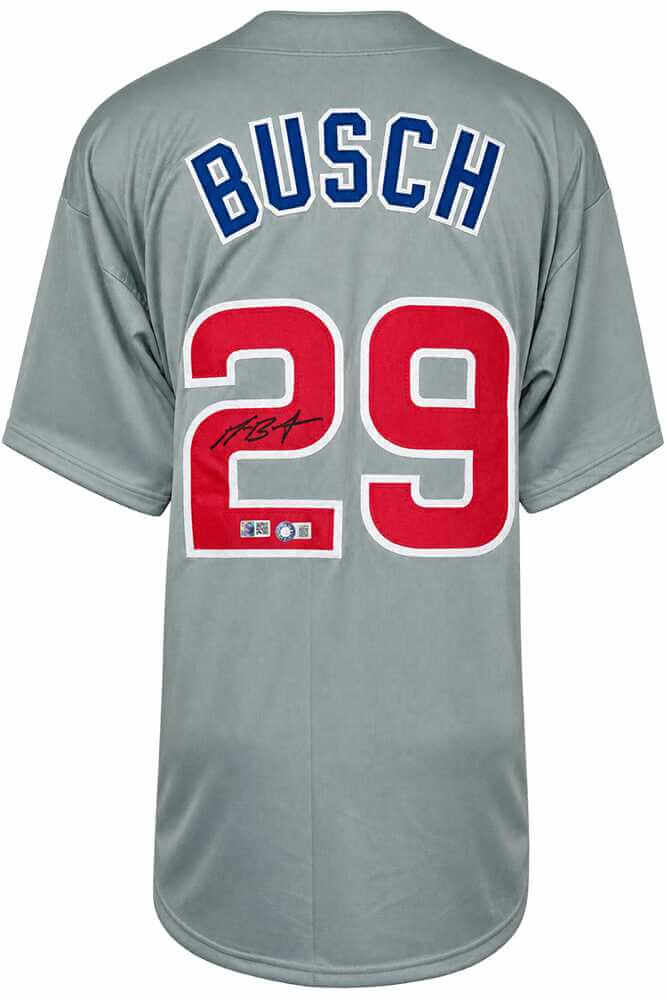 Michael Busch Signed Grey Custom Baseball Jersey
