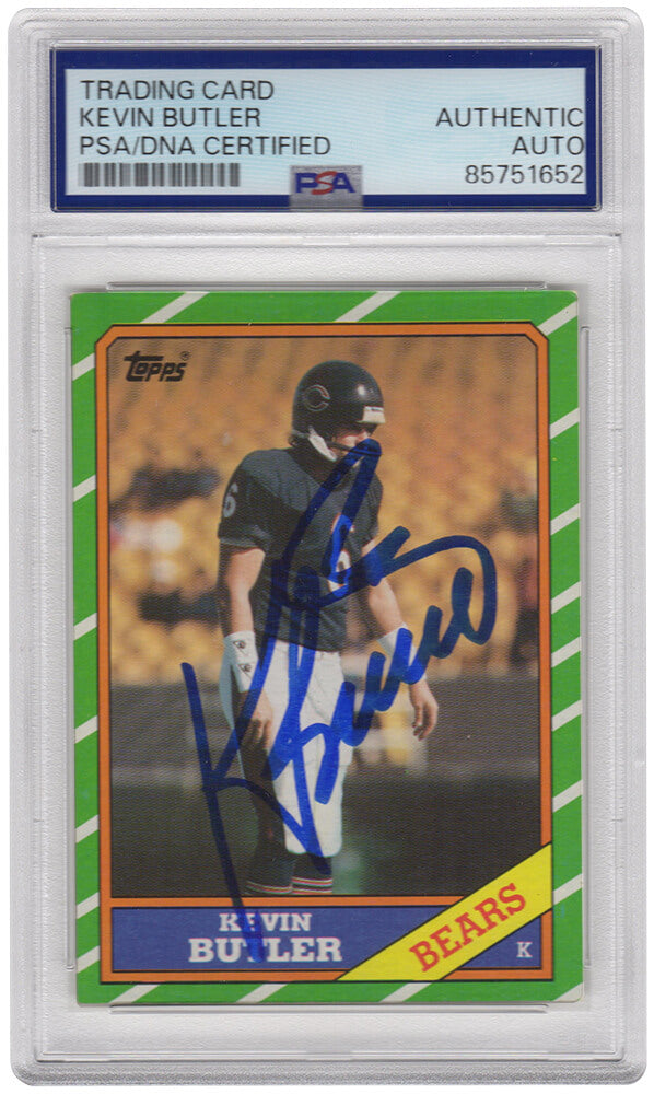 Kevin Butler Signed Chicago Bears 1986 Topps Rookie Football Trading Card #18 - (PSA Encapsulated)