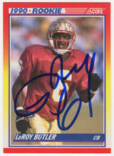 LeRoy Butler Signed 1990 Score Rookie Football Trading Card #619
