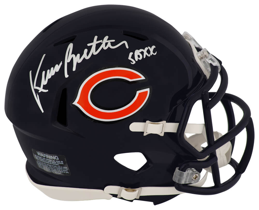 Kevin Butler Signed Chicago Bears Riddell Speed Mini Helmet w/SB XX