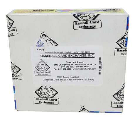 1980 Topps Baseball Cello Box BBCE Wrapped - 24 Packs (Rickey Henderson RC On Back of 1 Pack)