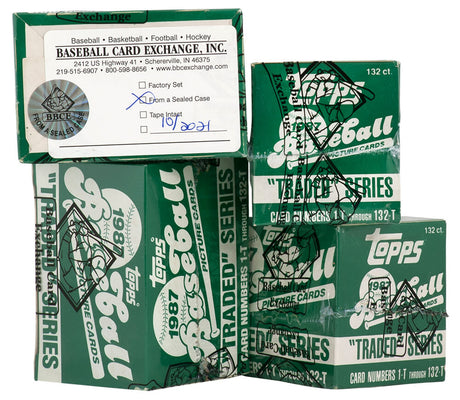 1987 Topps Traded Baseball Factory Set BBCE Wrapped From A Sealed Case (FASC) (Greg Maddux RC)