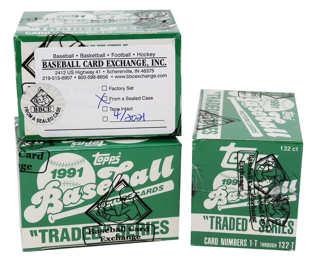 1991 Topps Traded Baseball Factory Set BBCE Wrapped From A Sealed Case (FASC) (Bagwell, I-Rod RC)