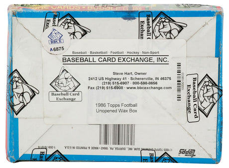 1986 Topps Football Unopened Wax (X-Out) Box BBCE Sealed Wrapped - 36 Packs (Jerry Rice, Steve Young RC??) (D)