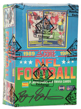 1989 Score Football Unopened Wax Box BBCE Sealed Wrapped - 36 Packs (Barry Sanders Signed Box)