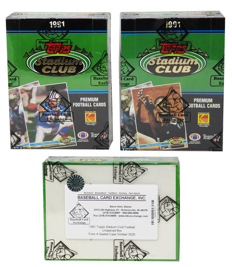 1991 Topps Stadium Club Football Unopened Box BBCE Wrapped From A Sealed Case (FASC)