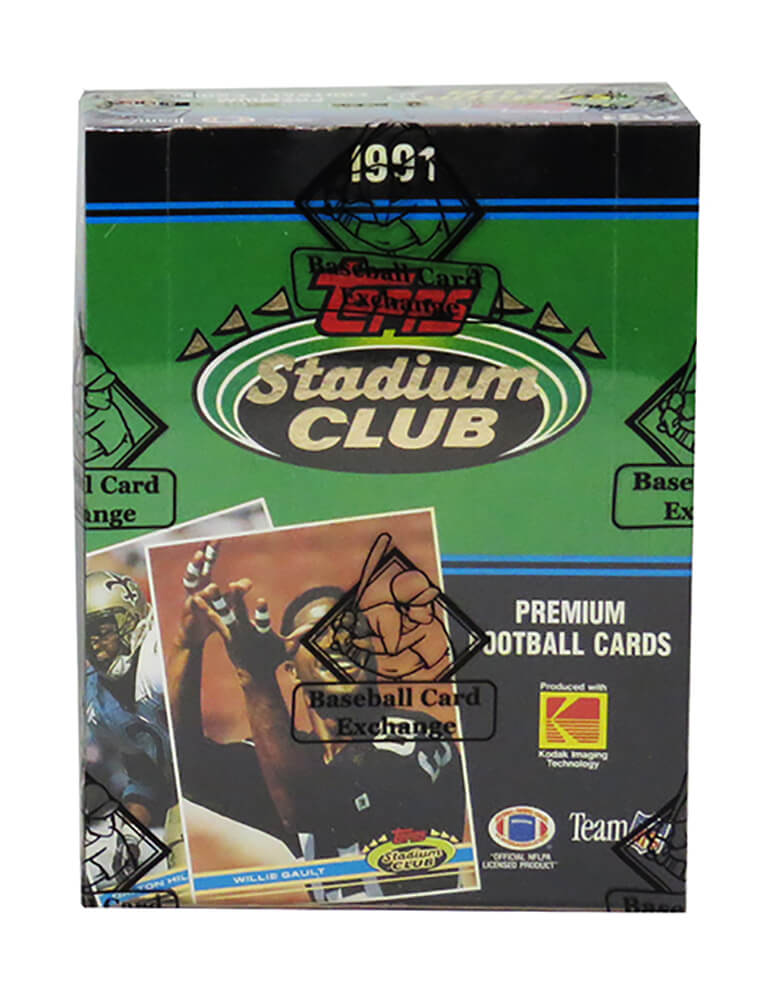 1991 Topps Stadium Club Football Unopened Box BBCE Wrapped From A Sealed Case (FASC)