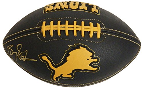 Barry Sanders Signed Lions Logo Black Roadster Football