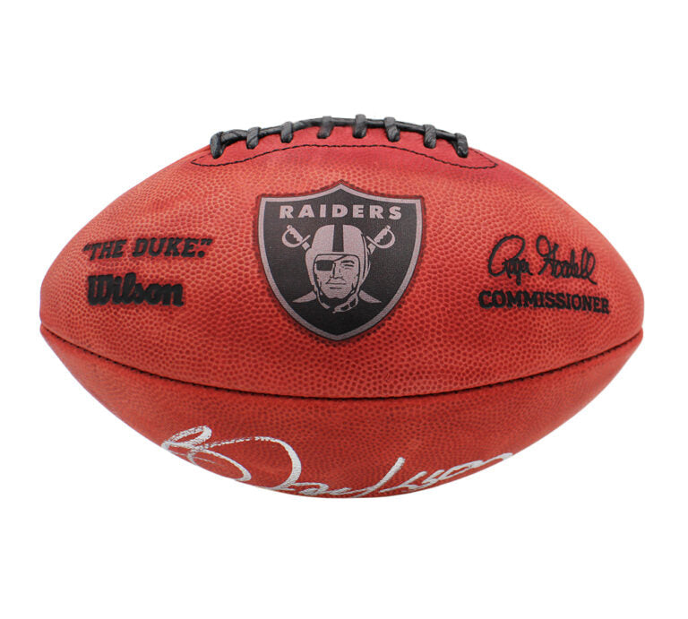 Bo Jackson Autographed Raiders Wilson Official Duke Metallic Football