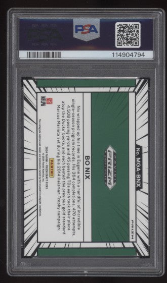 Bo Nix 2024 Prizm Draft Picks MANGA PSA 10 Gem Mint Oregon Ducks NCAA