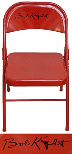 Bobby Knight Signed Full Size Red Folding Chair